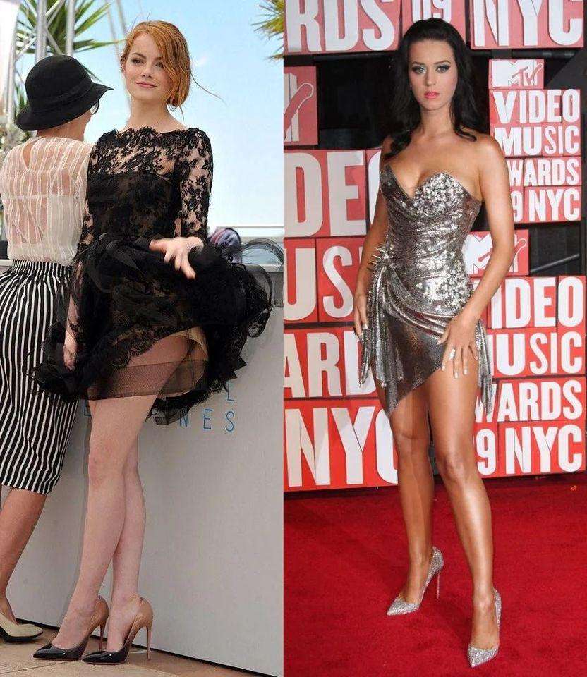 Emma Stone Or Katy Perry Leg